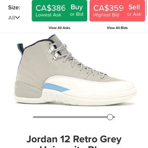 Jordan 12 Retro Grey University Blue
